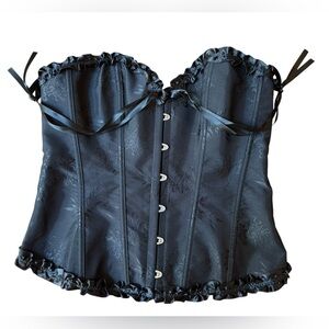 Scarlet Darkness Black Jacquard Goth Grunge Shaping Intimate Lingerie Corset Top